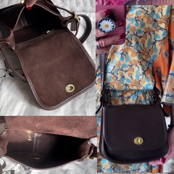 VINTAGE COACH LEGACY MAHOGANY BROWN CROSSBODY TRAIL BAG 9965 - Picture 15 of 16